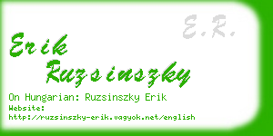 erik ruzsinszky business card